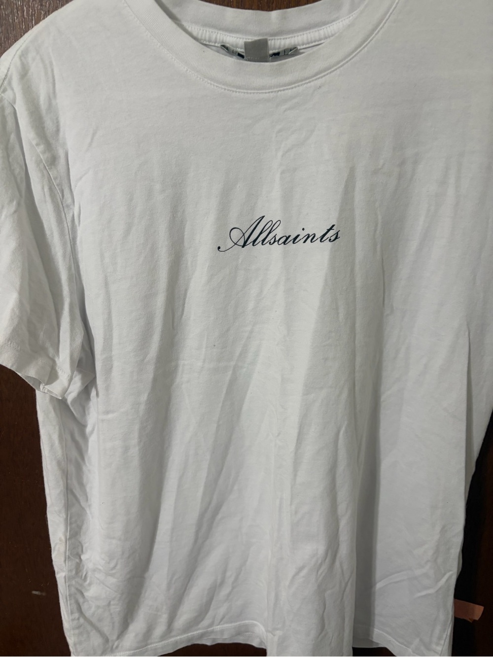 All Saints White Short Sleeve Logo Tee